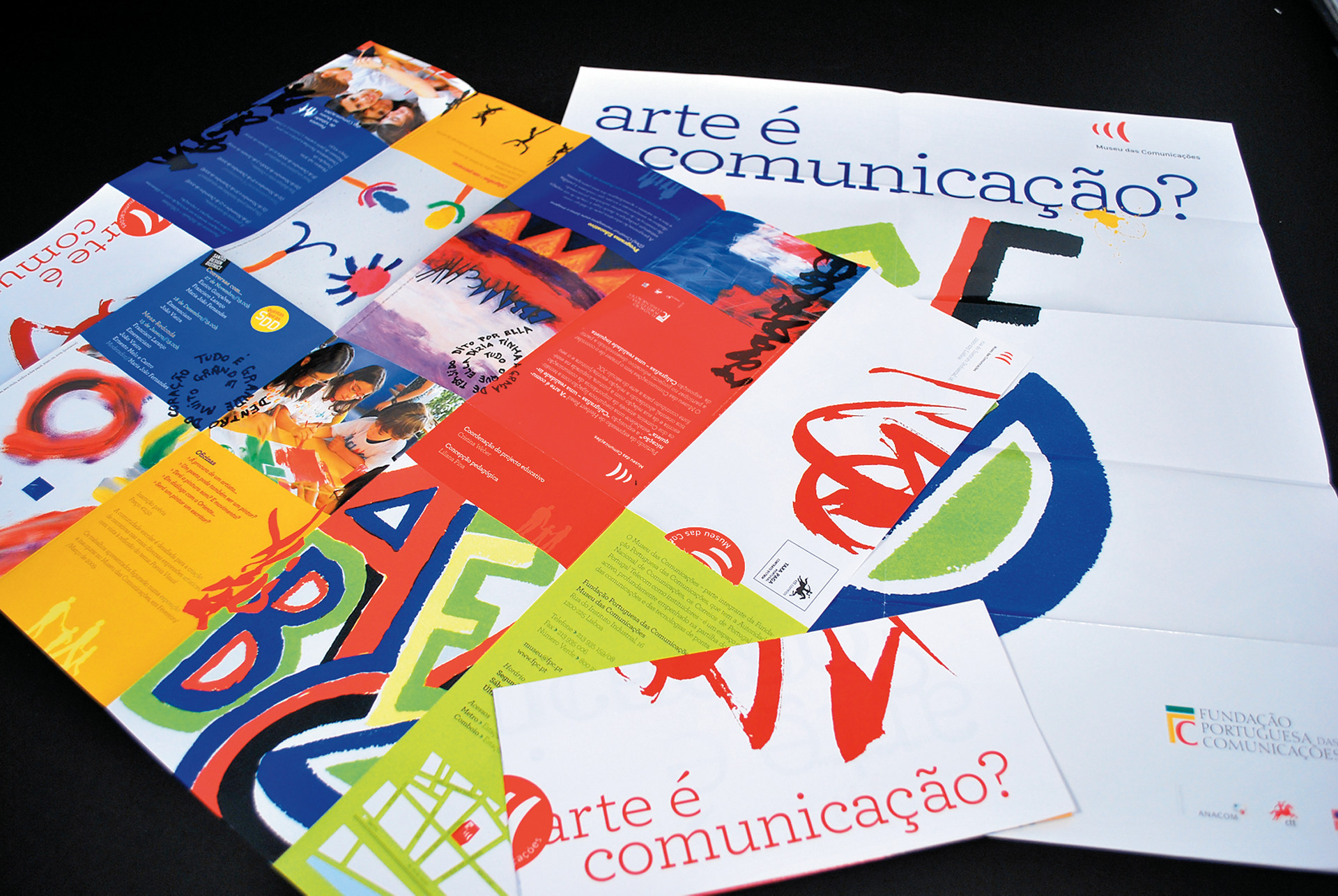 museu das comunicações/fundação portuguesa das comunicações calligraphy art exhibition folded poster by avantia.design