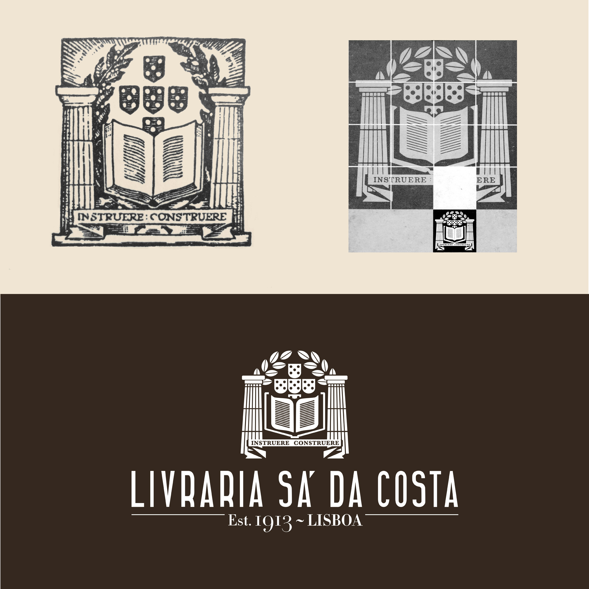 sá da costa rare bookstore logo design update by avantia.design